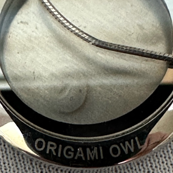 Origami Owl silver tone charm pendant necklace with two disc charms - Picture 3 of 5